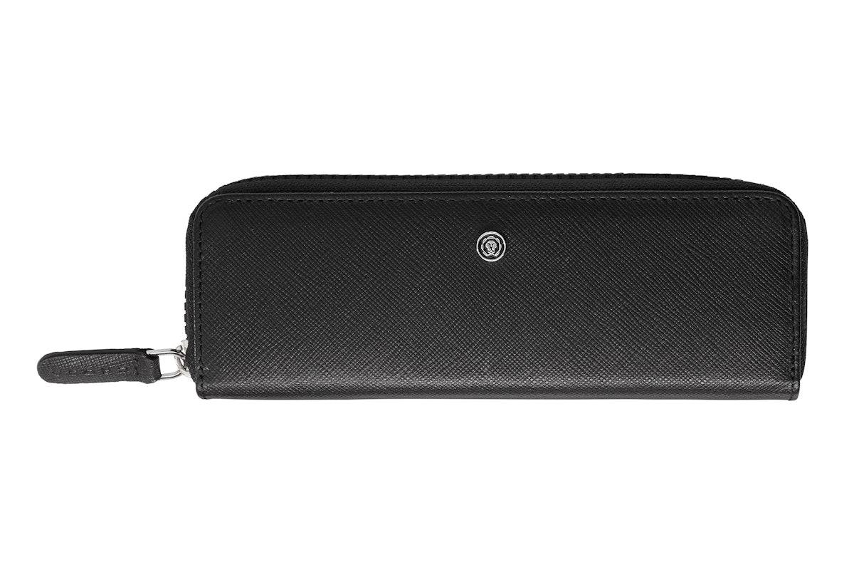 ZipperedDoublePenCaseAC308-1ClassicBlackTop